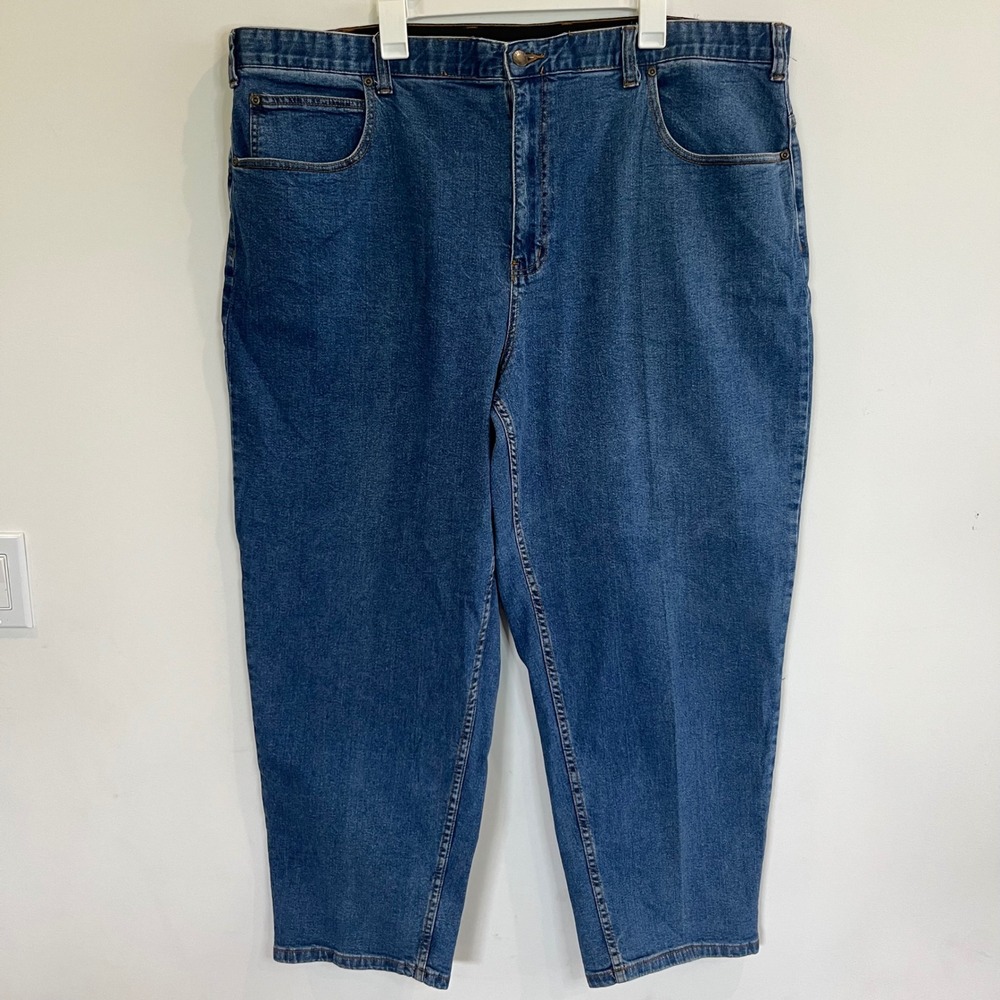 Harbor Bay Mens 48x30 Continuous Comfort Stretch Jeans Medium Wash Denim